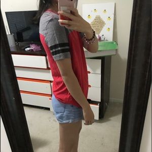 PINK Victoria's Secret Tops - red and gray shirt from Pink. PINK Victoria's Secret Tops - red and gray shirt from Pink.